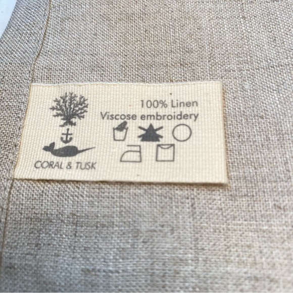 SOLD Coral & Tusk Luxury Embroidered Linen Tea Towel Gingerbread House 18 x 26 - Picture 6 of 11